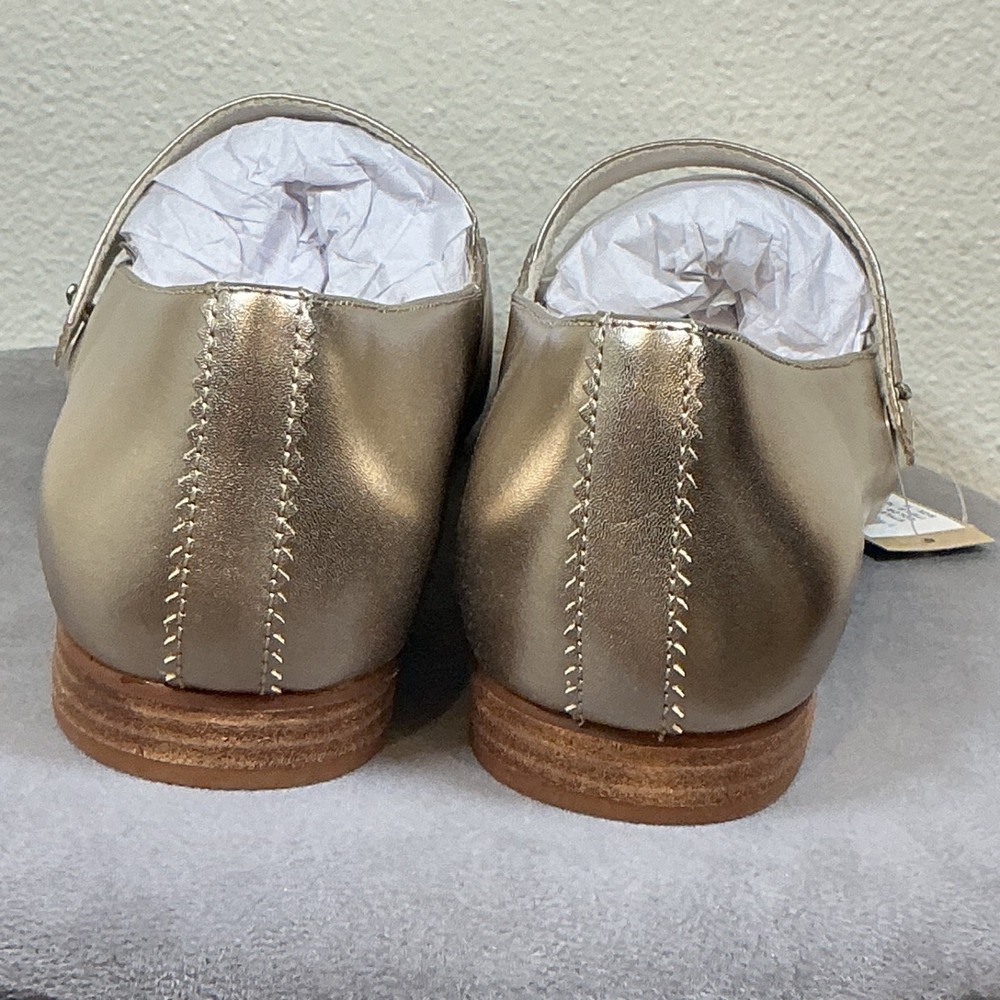 TOMS Bianca Mary Jane Ballet Flats Womens‎ Gold Casual Size 11 Leather Metallic - Picture 12 of 13